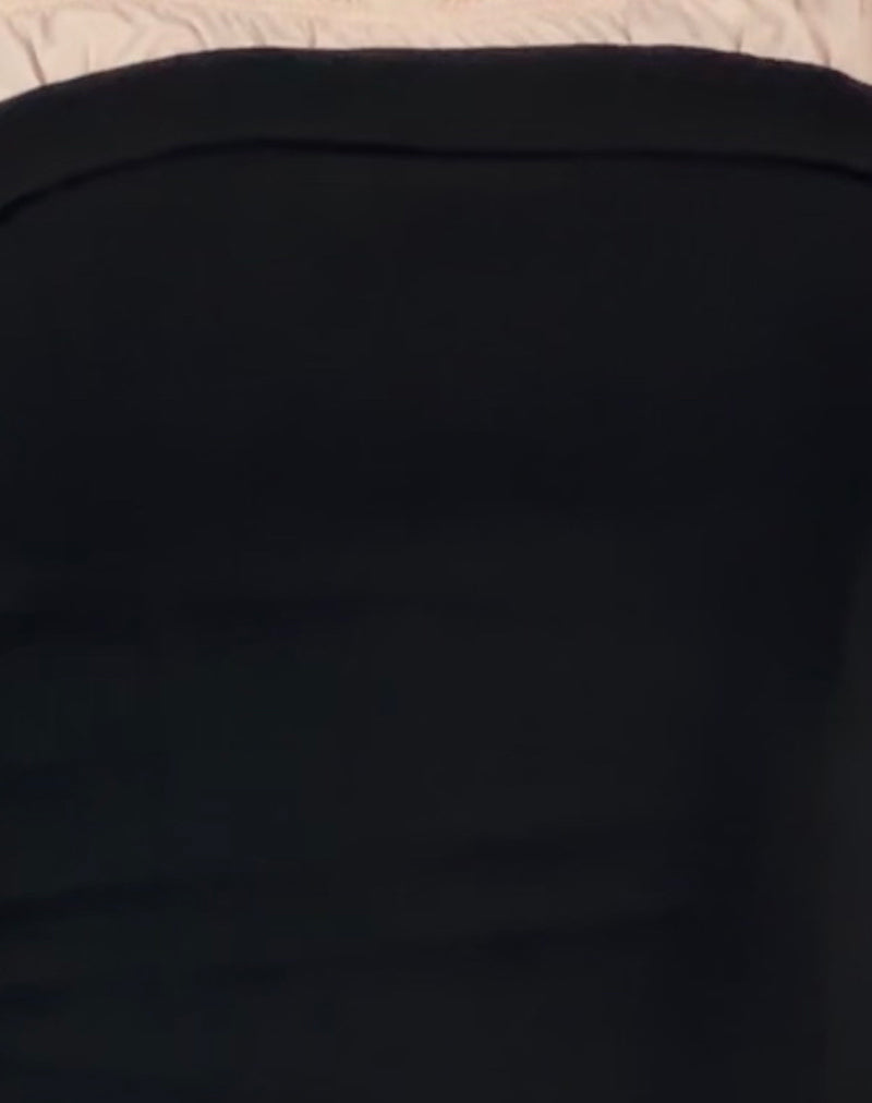 Daruka Mini Dress in Satin Black-Nico Sky