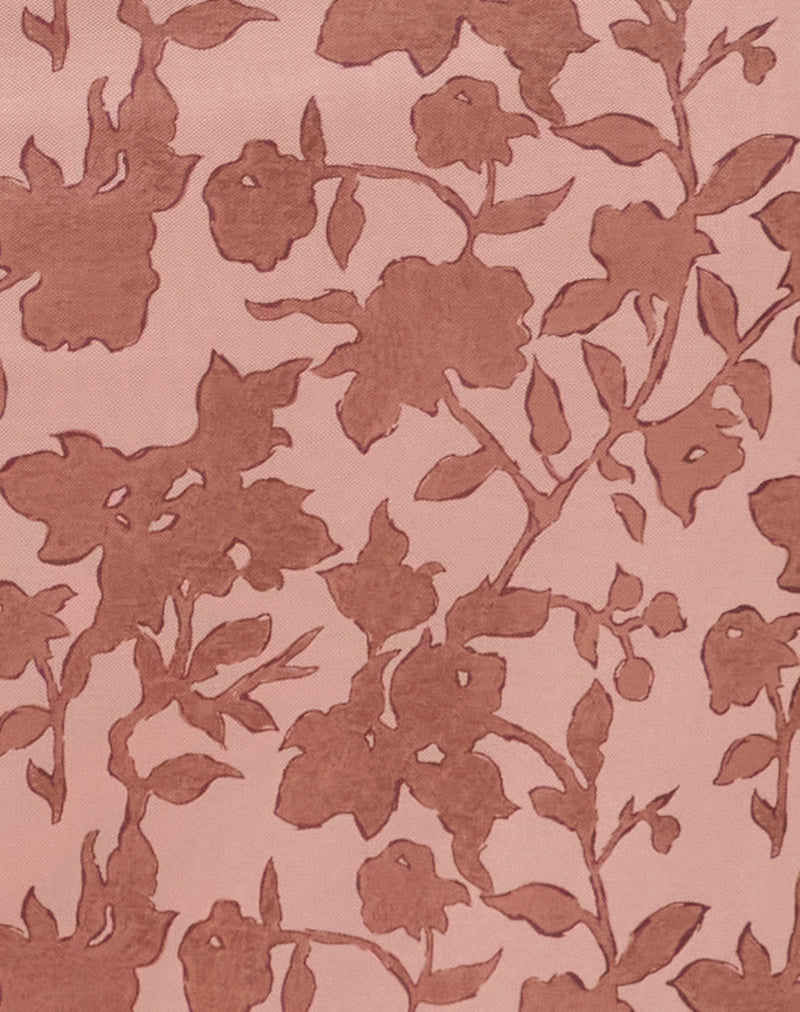 Dasita Cowl Neck Maxi Dress in Neutral Flower Print-Nico Sky