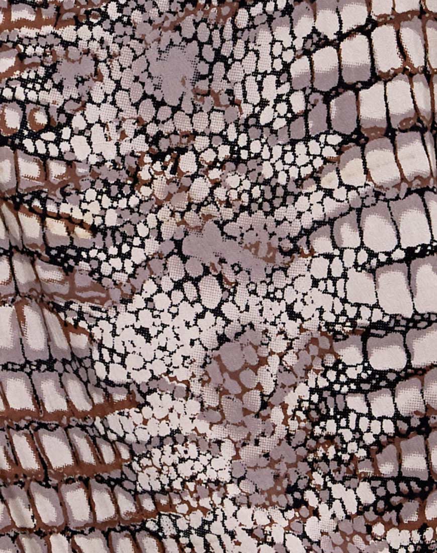 Datista Dress in Croc Neutral Grey-Nico Sky