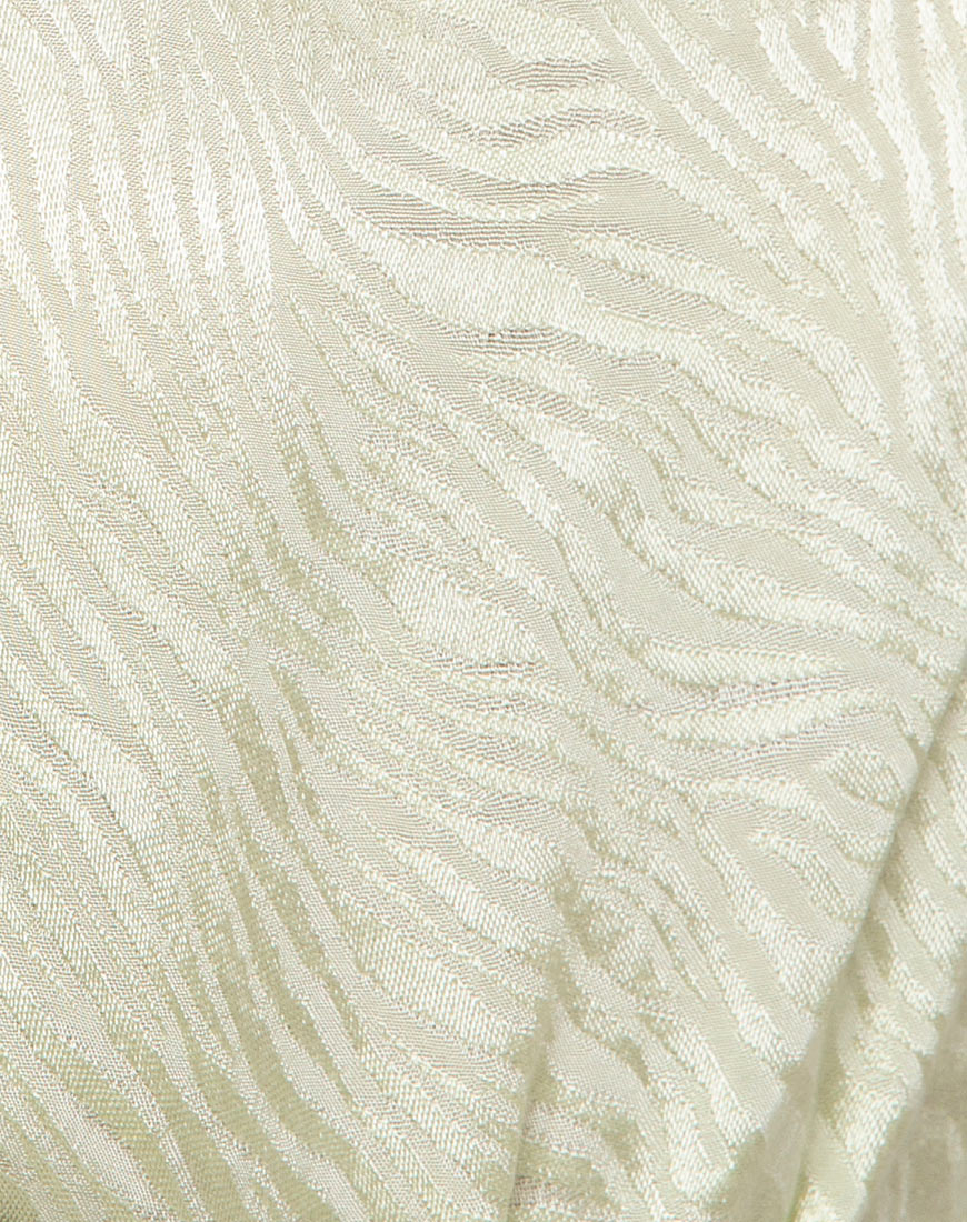 Datista Dress in Satin Zebra Pistachio-Nico Sky