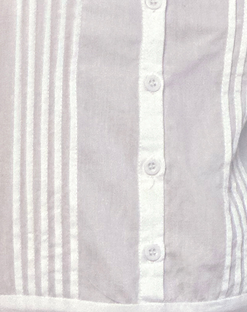 Dayara Mini Dress in Poplin White-Nico Sky