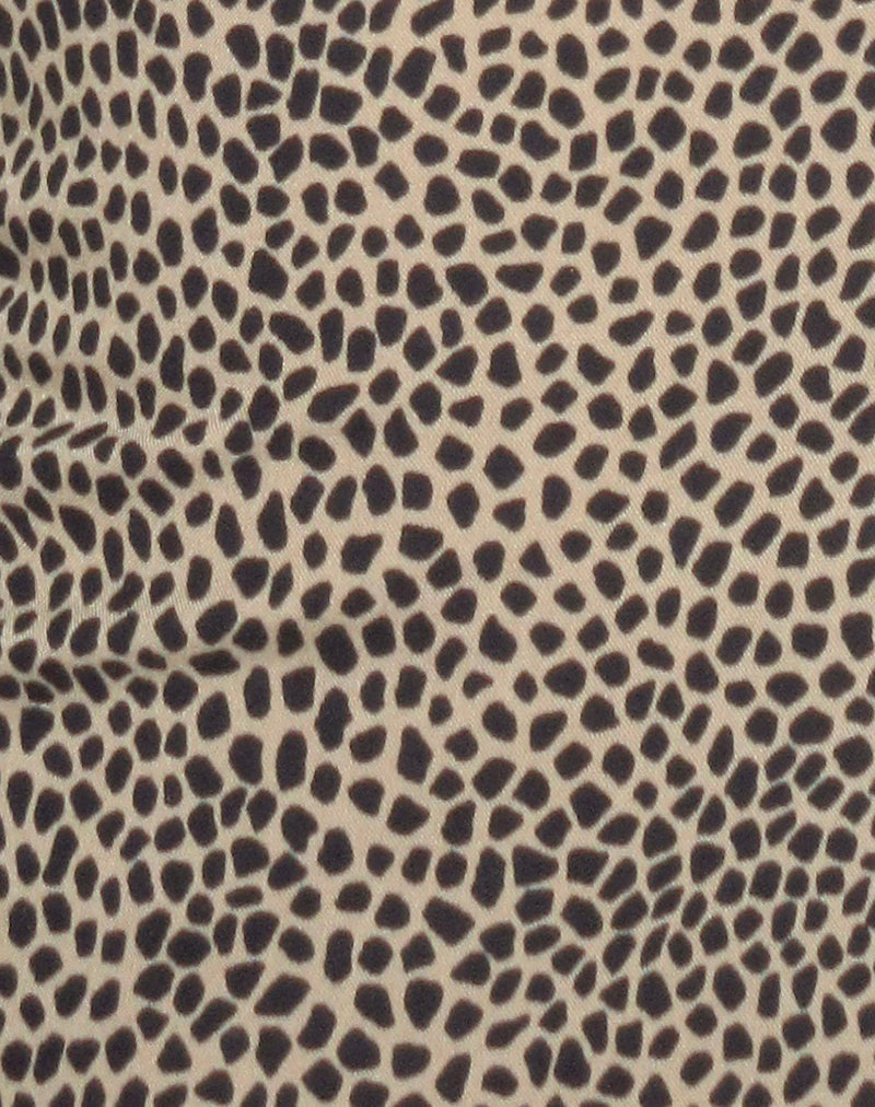 Delaine Halterneck Mini Dress in Croc Tan-Nico Sky