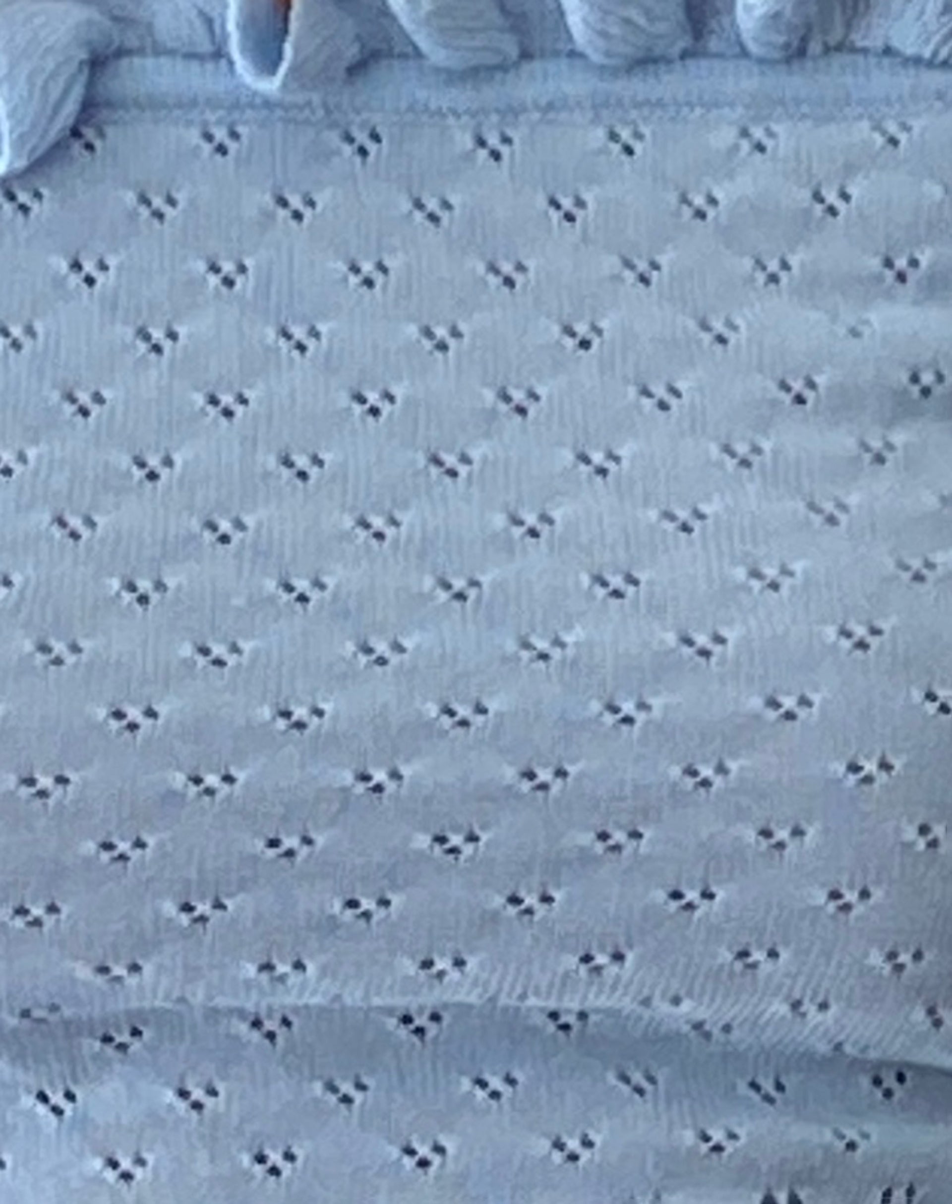 Delaney Knitted Frill Bardot Top in Baby Blue-Nico Sky