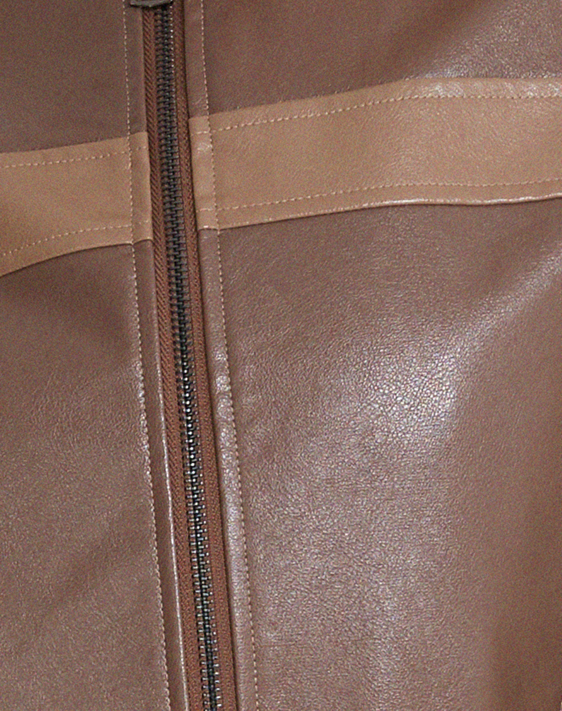 Derby Zip Up Jacket in PU Tonal Brown-Nico Sky