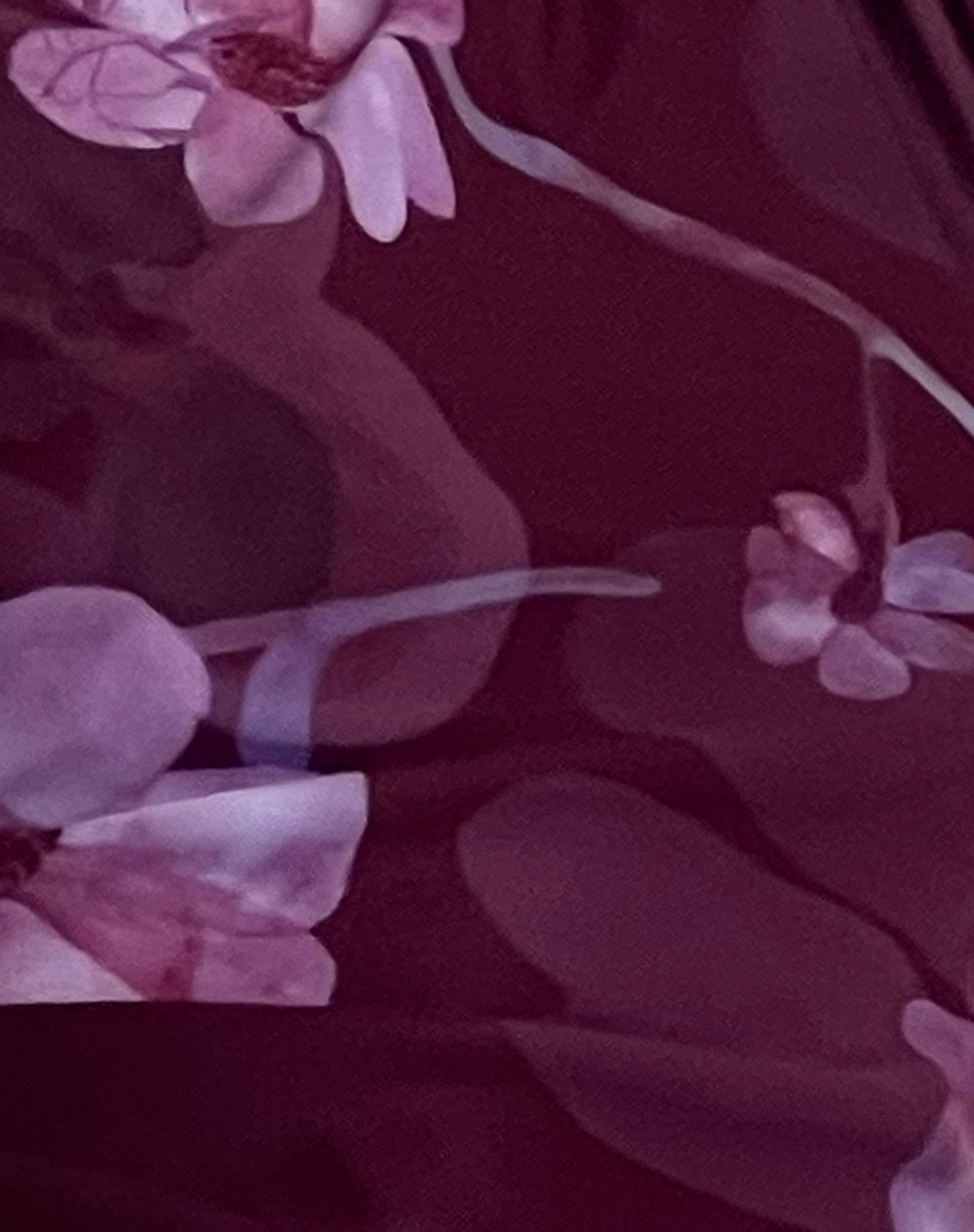 Derse One Shoulder Mesh Top in Watercolour Floral Berry-Nico Sky