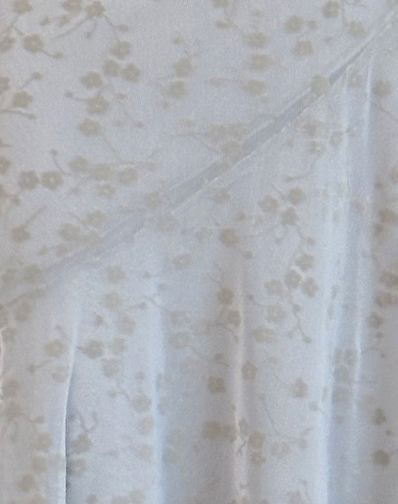 Devon Midi Dress in Flock Chic Petals Grey-Nico Sky