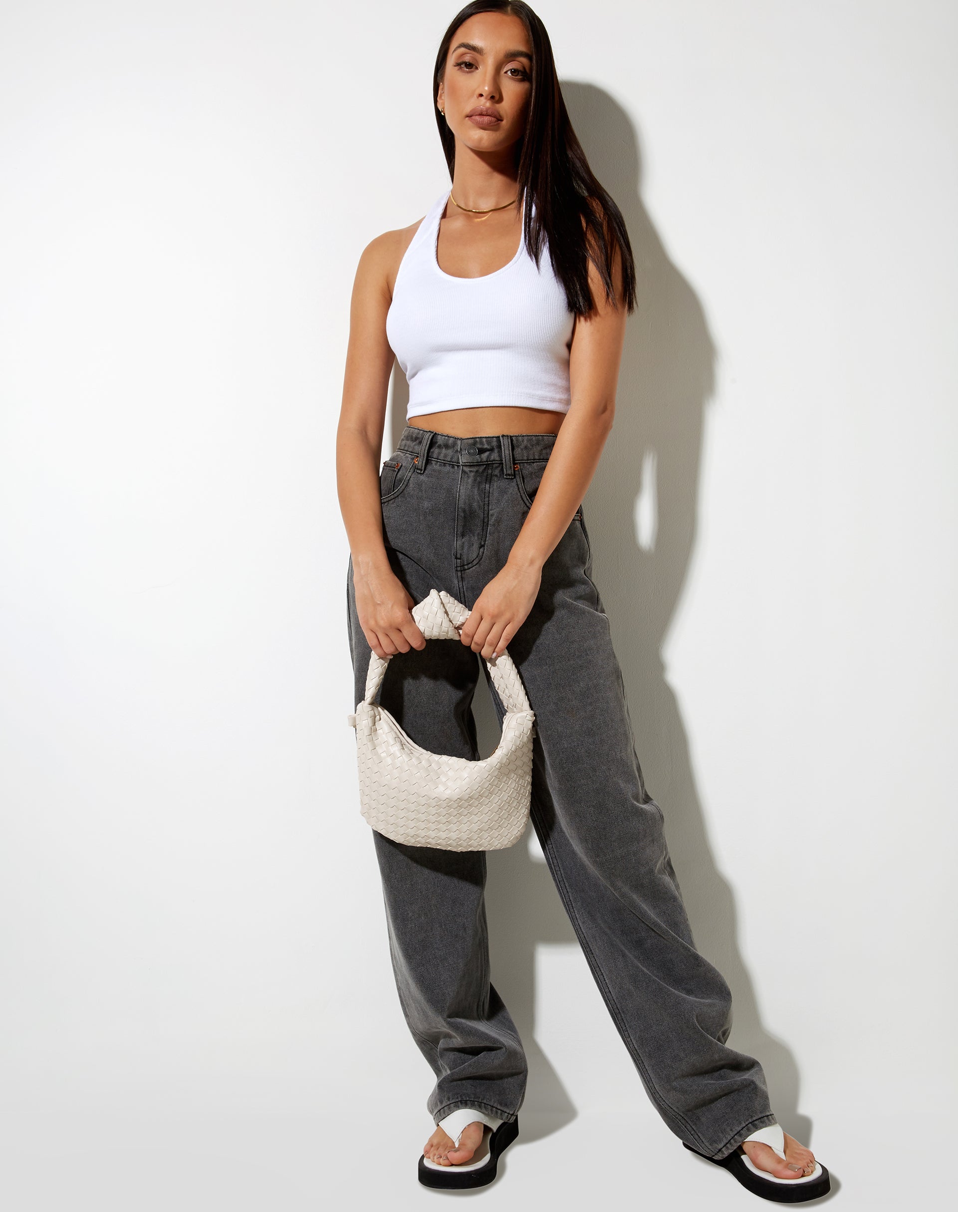 Dolton Shoulder Bag in White-Nico Sky