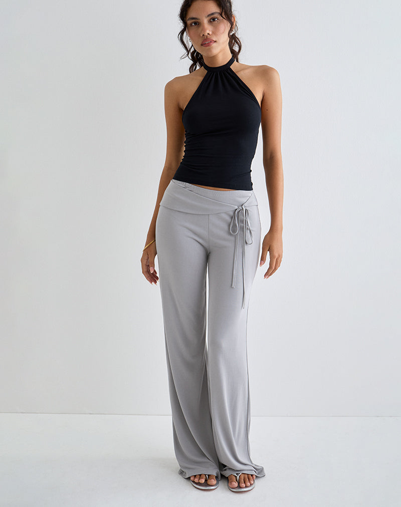 Donata Trouser in Grey with Belt-Nico Sky