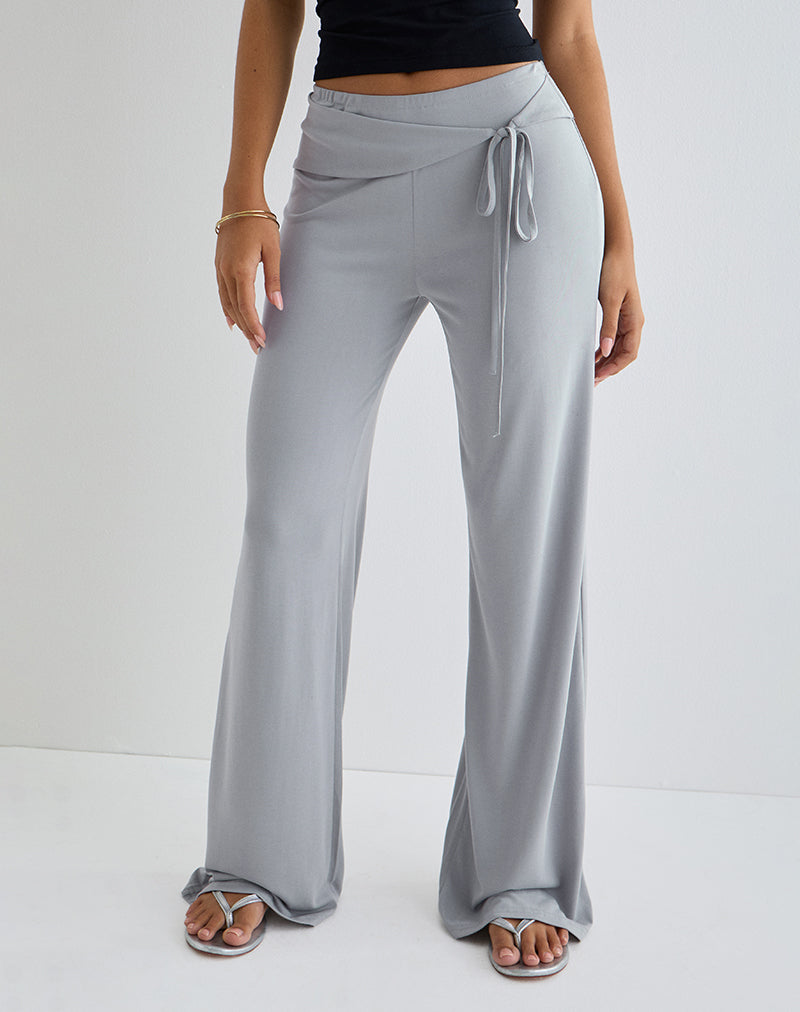 Donata Trouser in Grey with Belt-Nico Sky