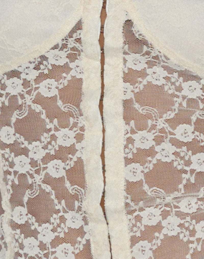 Dovica Corset Top in Ivory Canina Rose Lace-Nico Sky