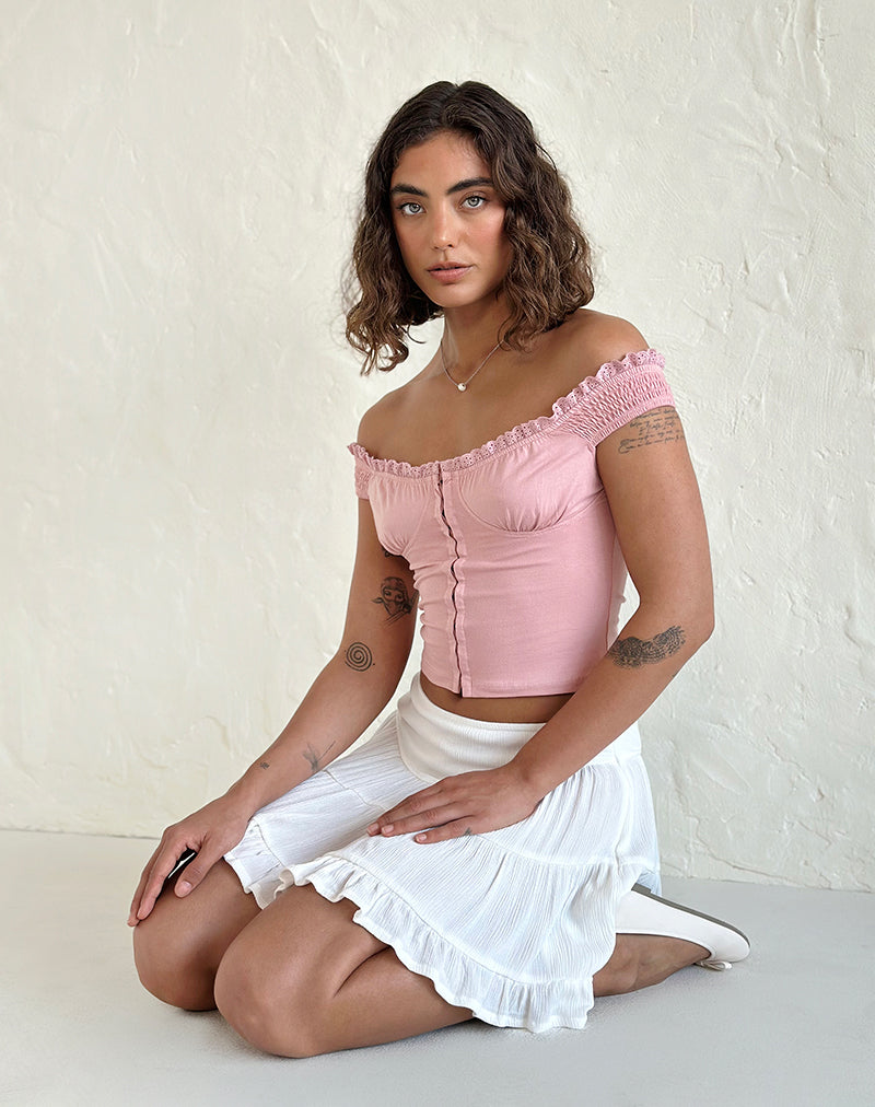 Dovica Corset Top in Pink Lady-Nico Sky