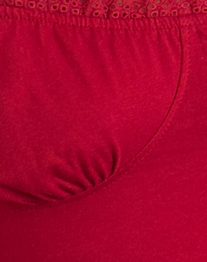 Dovica Lace Trim Corset Top in Adrenaline Red-Nico Sky