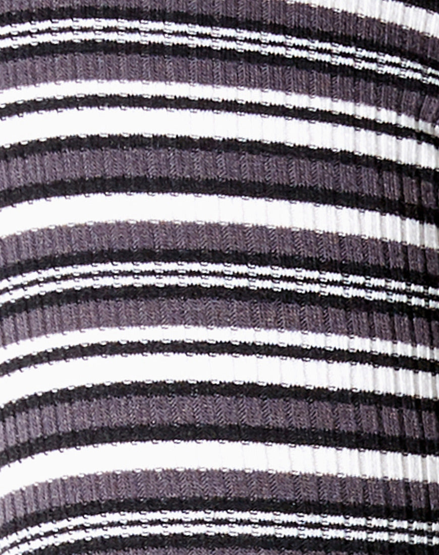 Adea Crop Top in Black Grey and White-Nico Sky