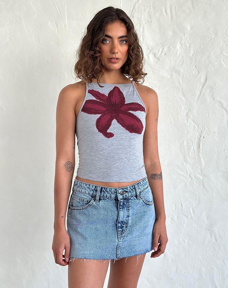 Raw Hem Denim Mini Skirt in Vintage Blue Wash-Nico Sky