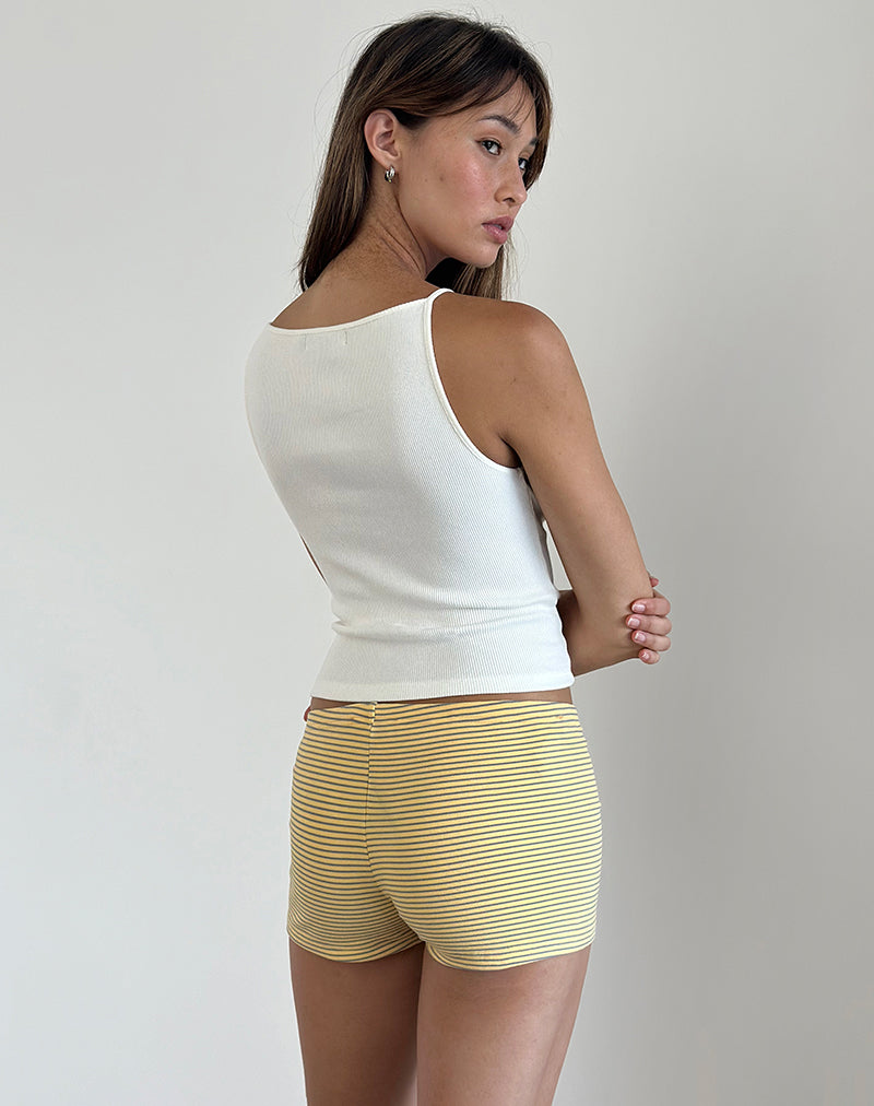 Dudley Ribbed Vest Top in Off White-Nico Sky