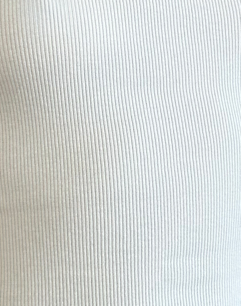 Dudley Ribbed Vest Top in Off White-Nico Sky