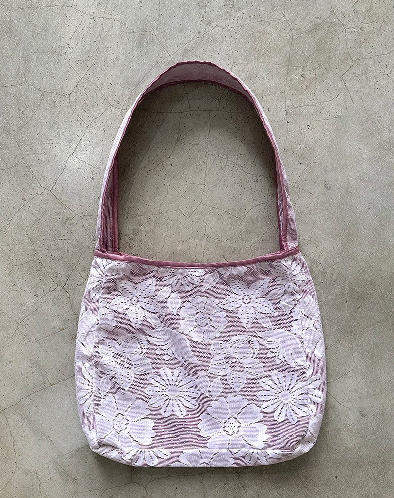 Dune Bag in White with Lace Pink Binding-Nico Sky