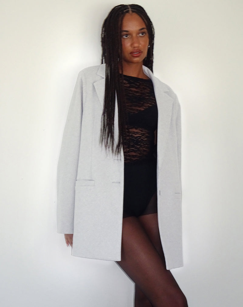 Messeir Faux Wool Blazer in Grey-Nico Sky