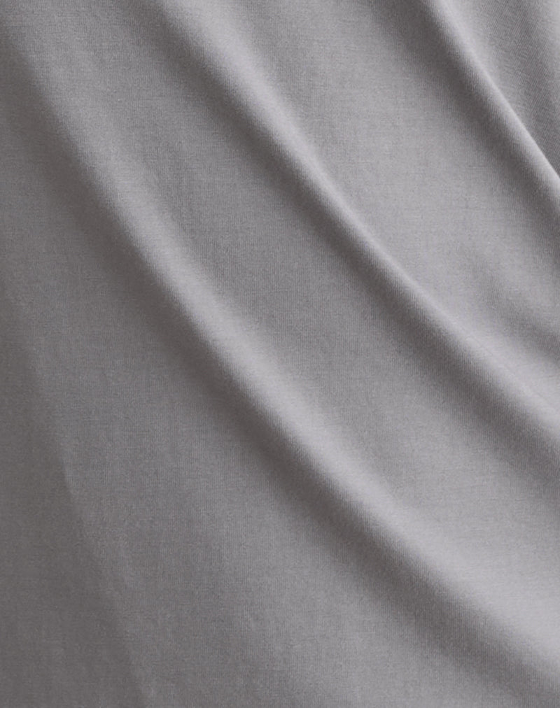 Edwina Off The Shoulder Mini Dress in Grey-Nico Sky