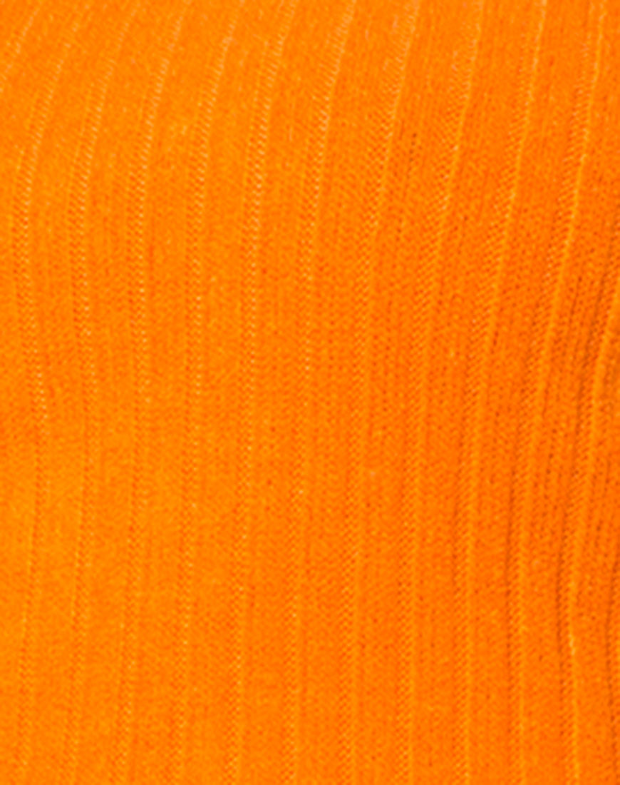 Elena Crop Top in Rib Knit Orange-Nico Sky