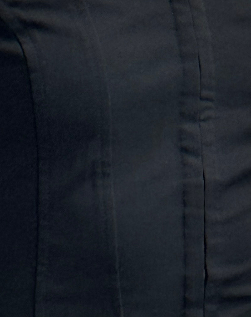 Elita Hook and Eye Corset Top in Black-Nico Sky