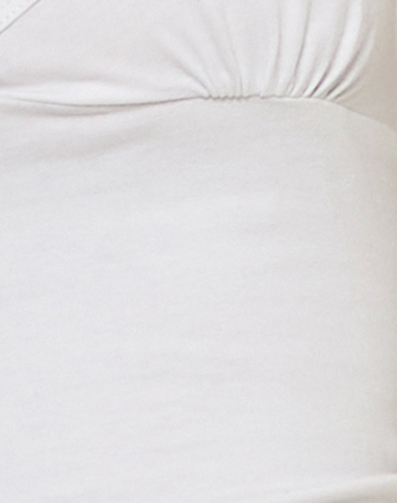 Elspe Halterneck Top in White-Nico Sky