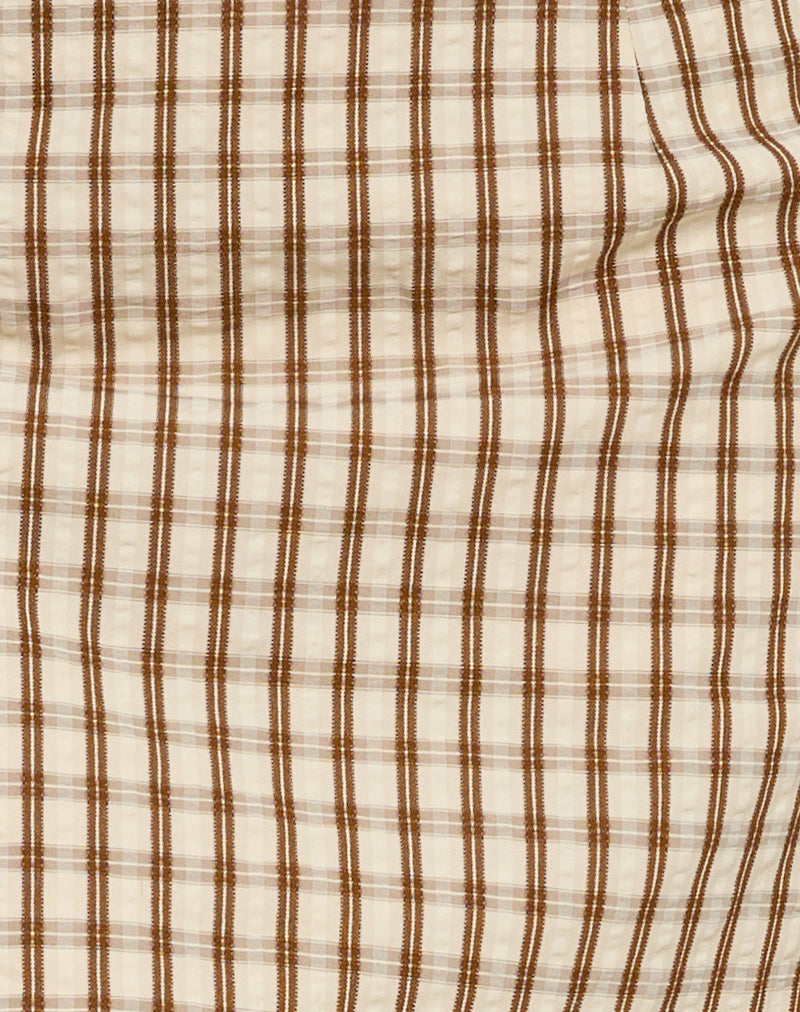 Solla Mini Skirt in Brown Check-Nico Sky