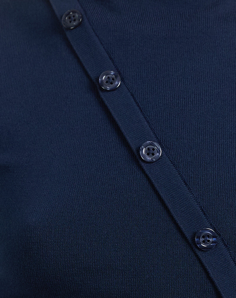 Elyra Asymmetric Top in Knit Navy-Nico Sky