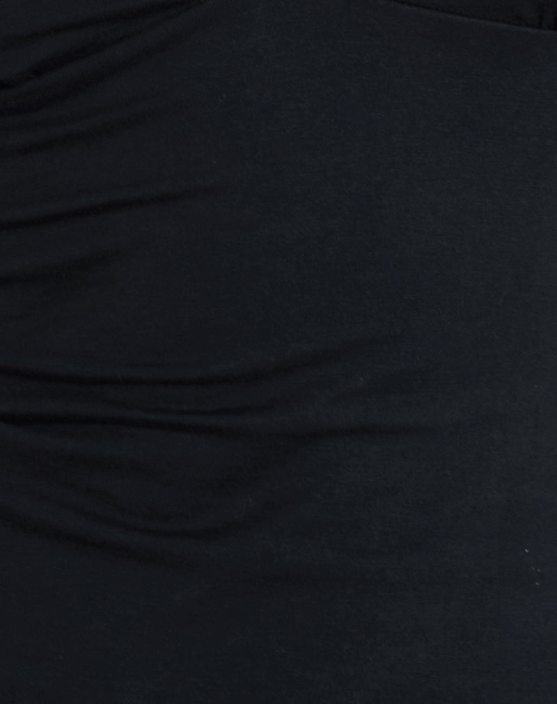 Emberly Plunge Top in Black-Nico Sky