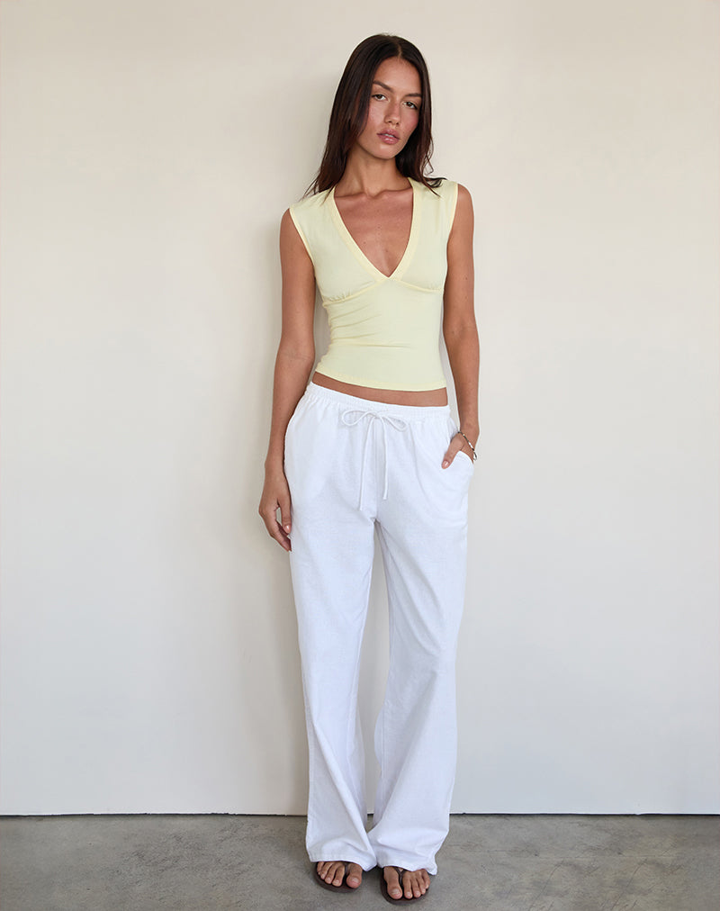 Emberly Plunge Top in Lemon-Nico Sky
