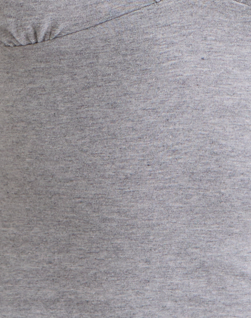 Emesy Long Sleeve Top in Grey Marl-Nico Sky