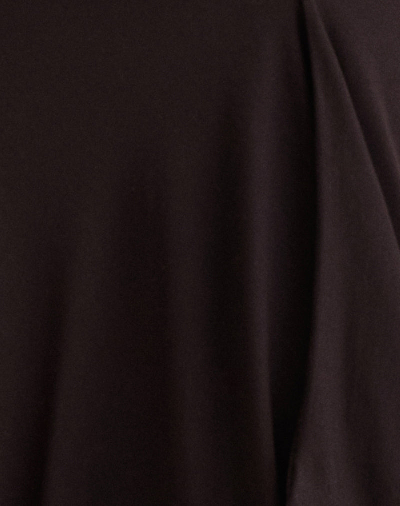 Esmeray Midi Skirt in Chocolate Brown-Nico Sky