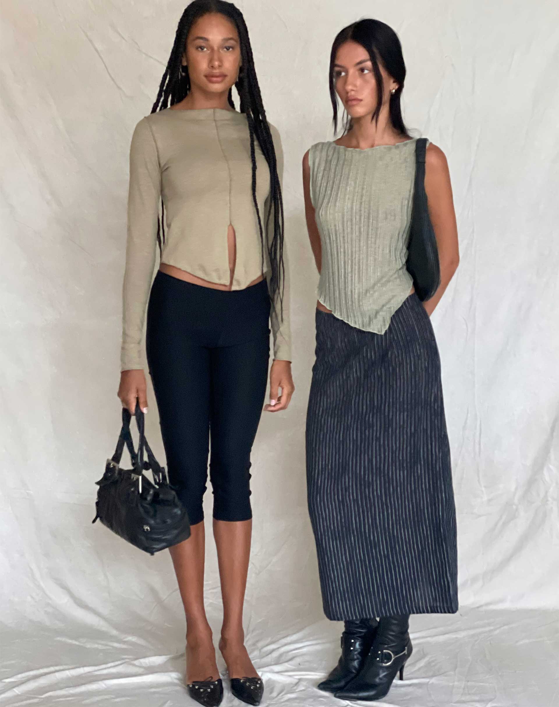 Etta Knitted Vest Top in Sage-Nico Sky