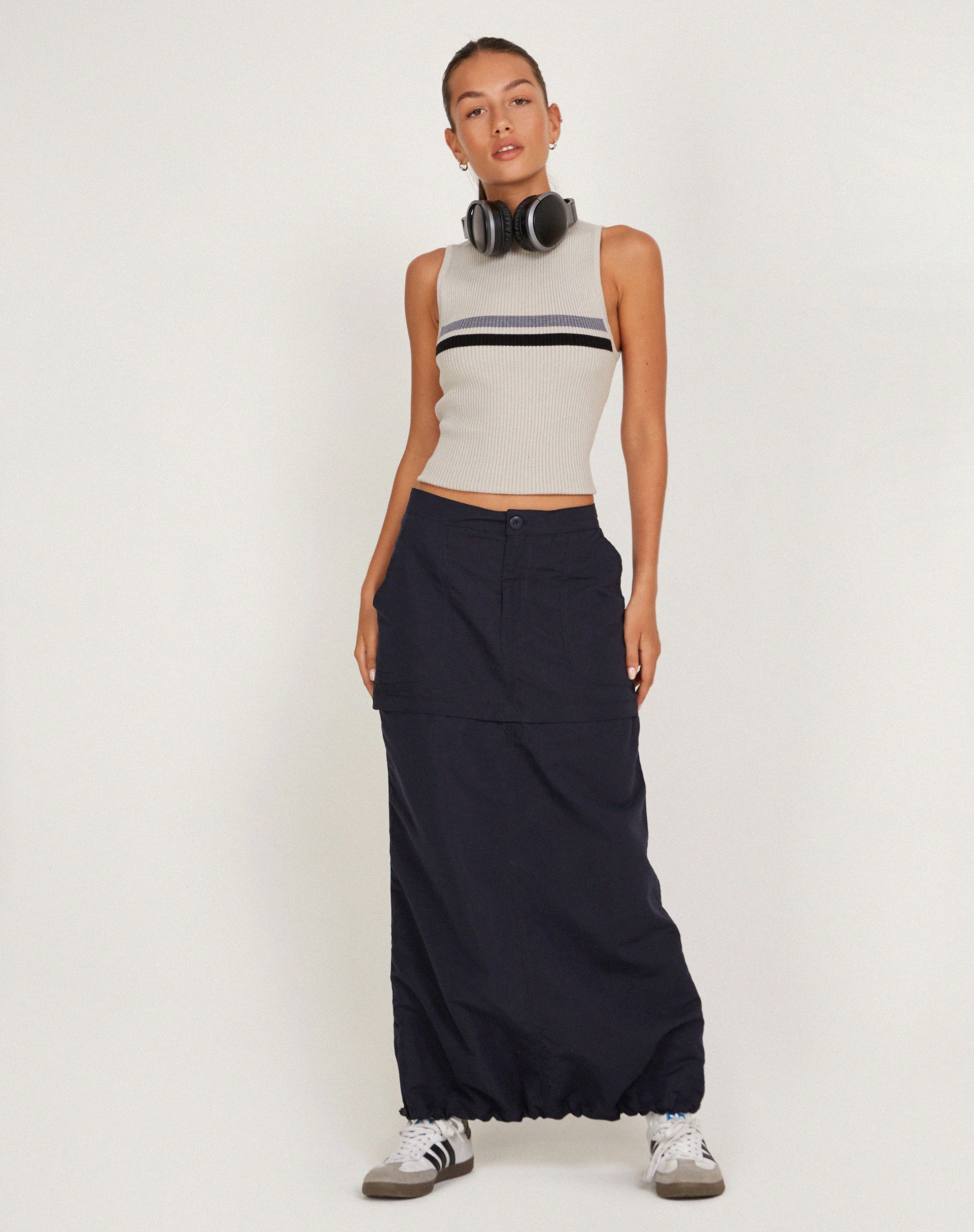Eudora Detachable Skirt in Navy-Nico Sky