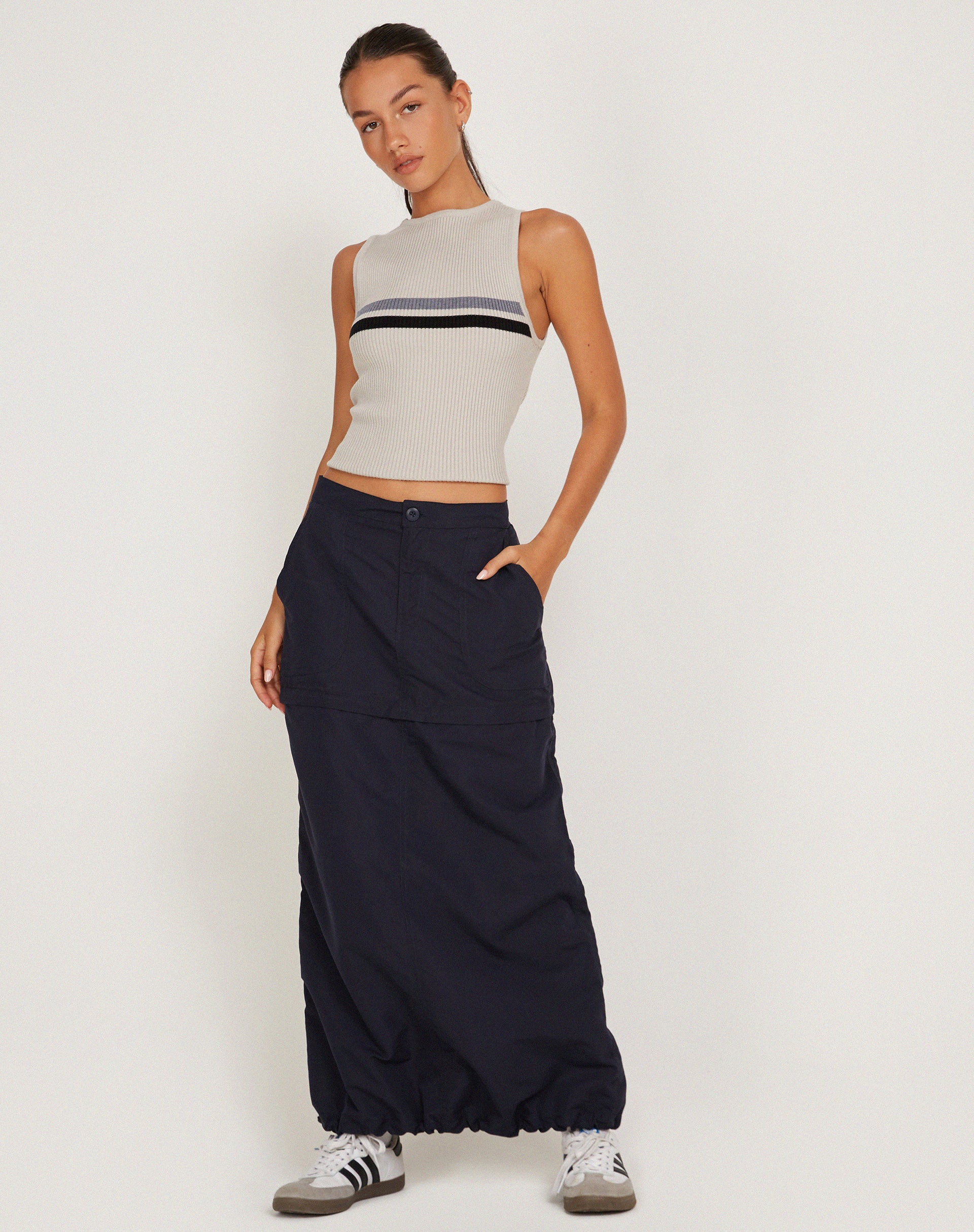 Eudora Detachable Skirt in Navy-Nico Sky