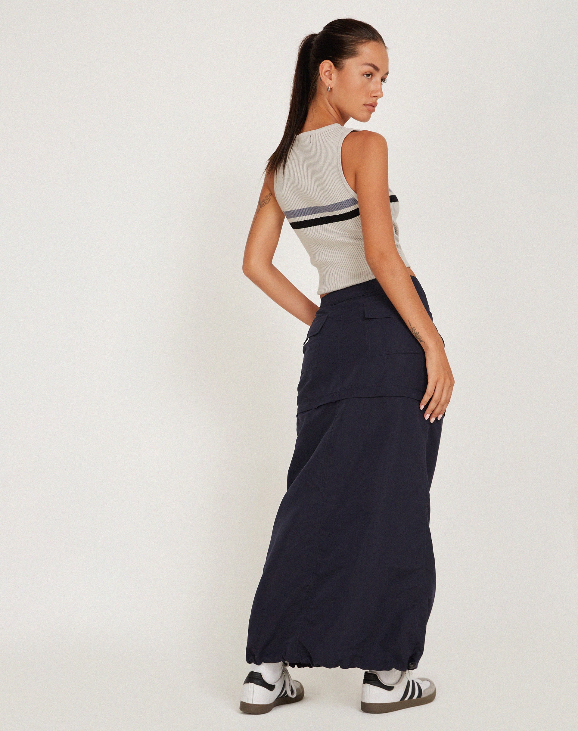 Eudora Detachable Skirt in Navy-Nico Sky