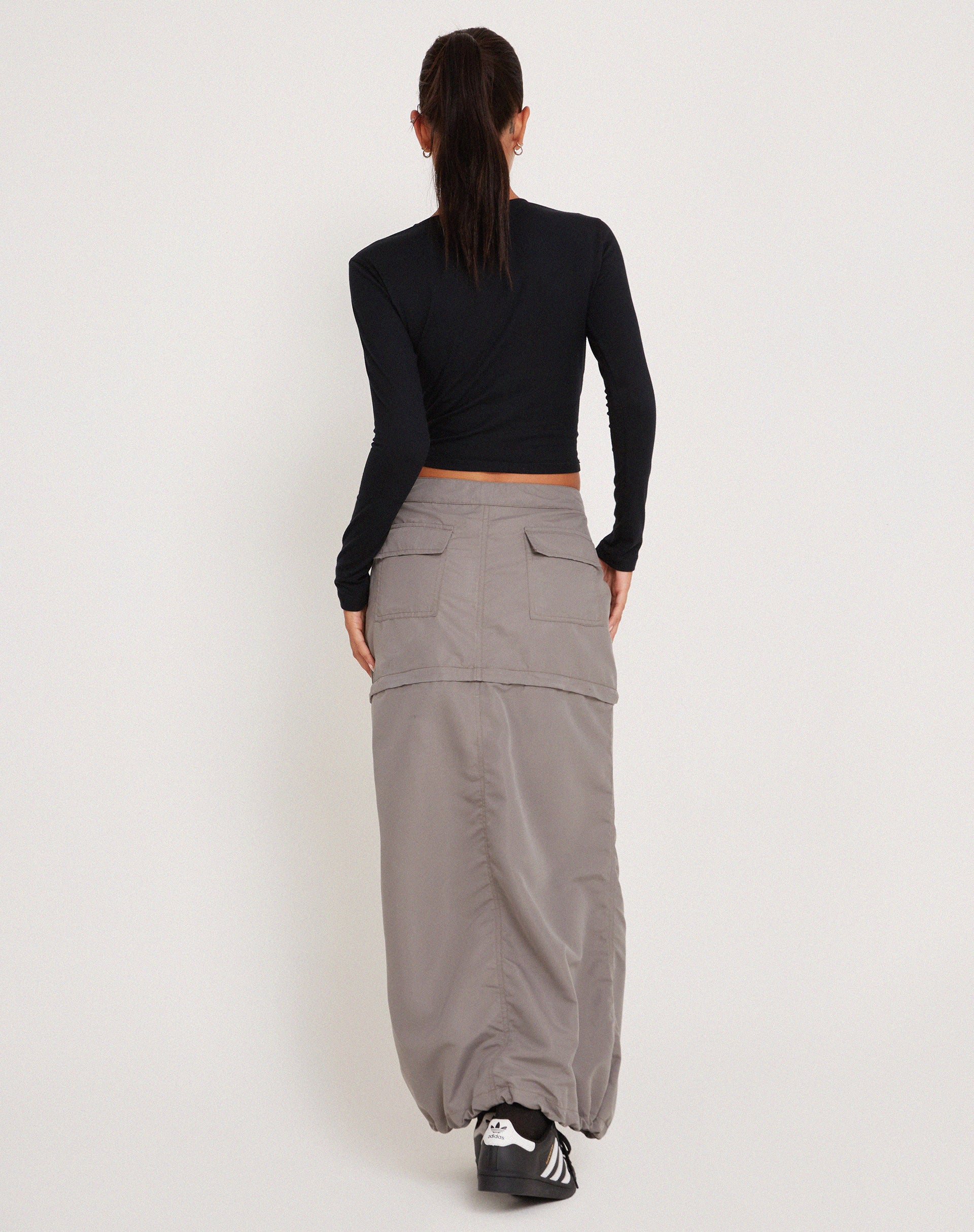 Eudora Detachable Skirt in Grey-Nico Sky