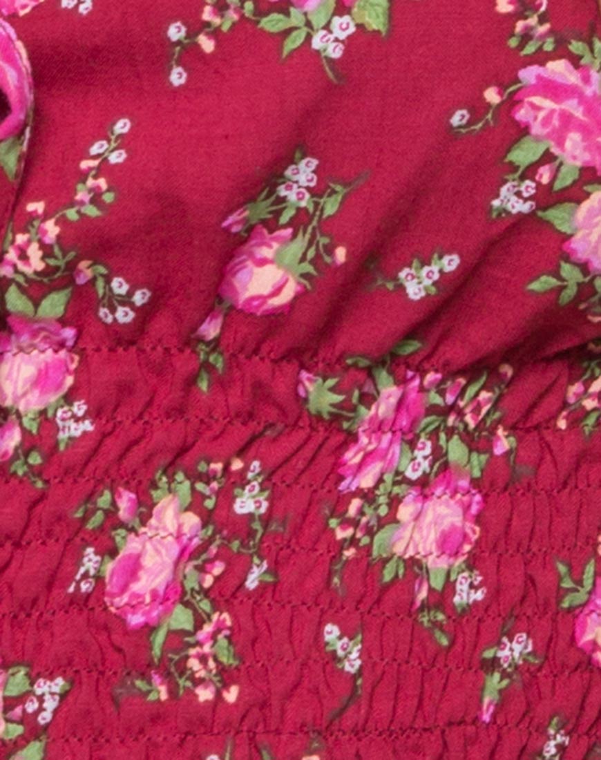 Evane Crop Top in Soheila Floral-Nico Sky