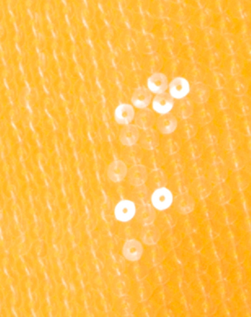 Ewi Skirt in Tangerine with Clear Sequin-Nico Sky