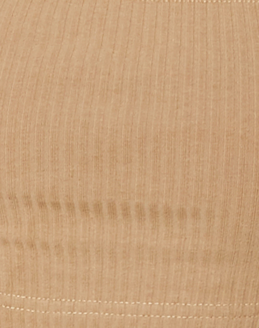 Adela Crop Top in Rib Camel-Nico Sky