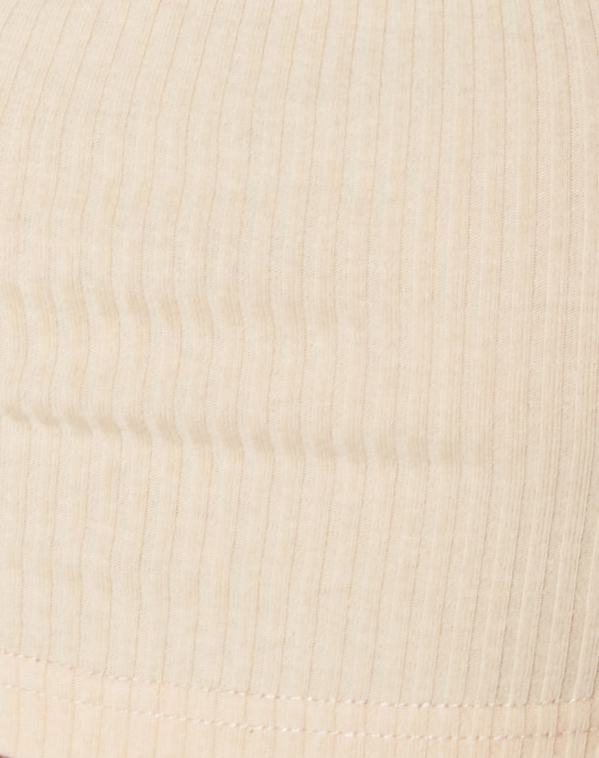 Adela Crop Top in Rib Sand-Nico Sky
