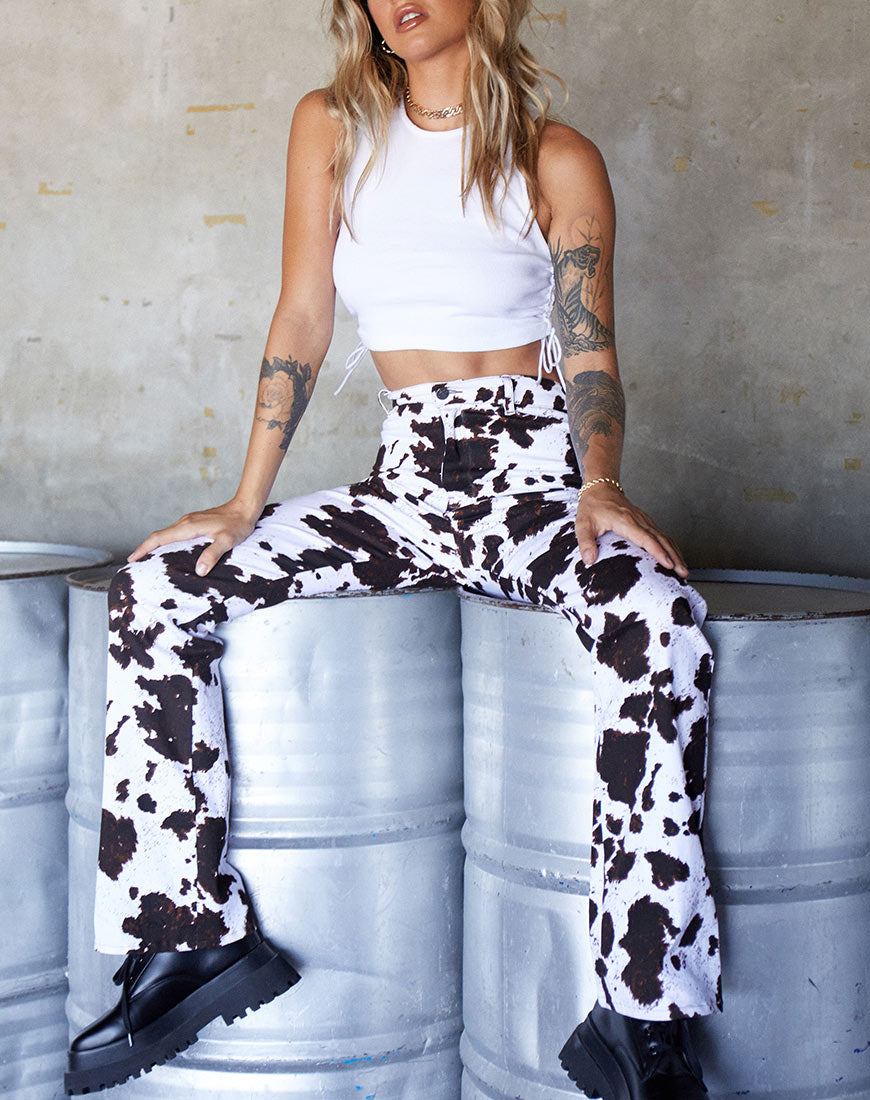 Zoven Trouser in Cow Hide-Nico Sky