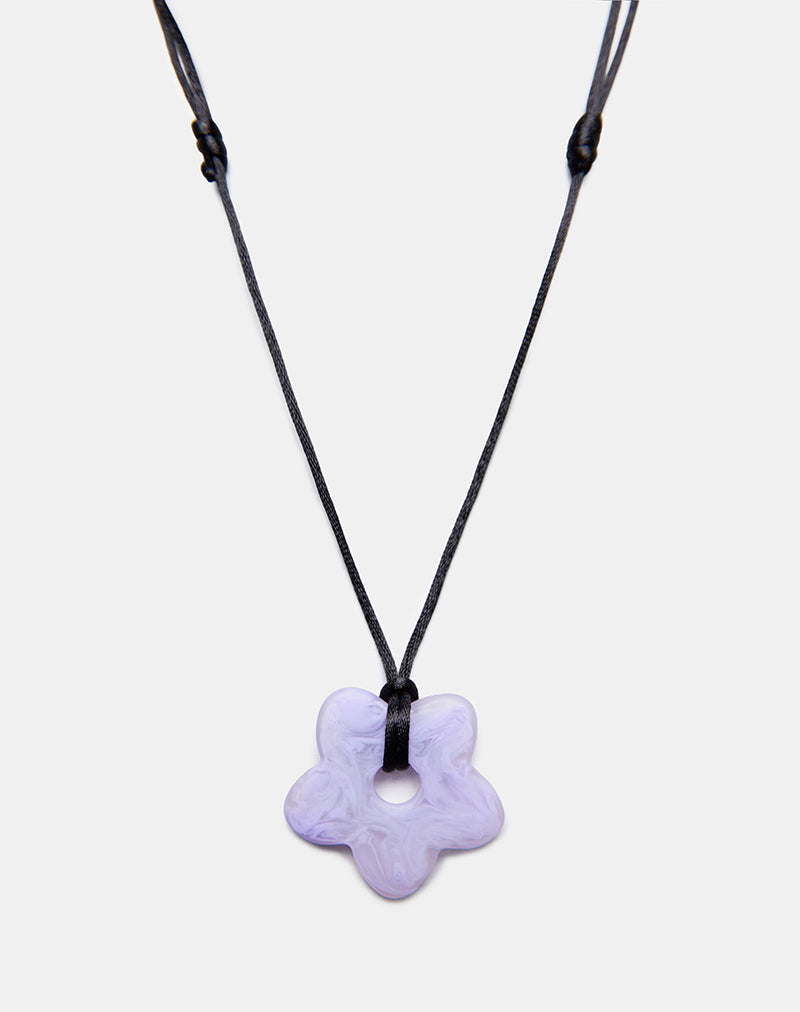 Flower Necklace in Resin Lilac-Nico Sky