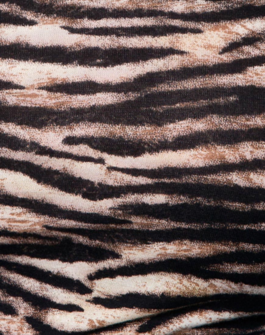 Gaga Off The Shoulder Crop in Tiger-Nico Sky