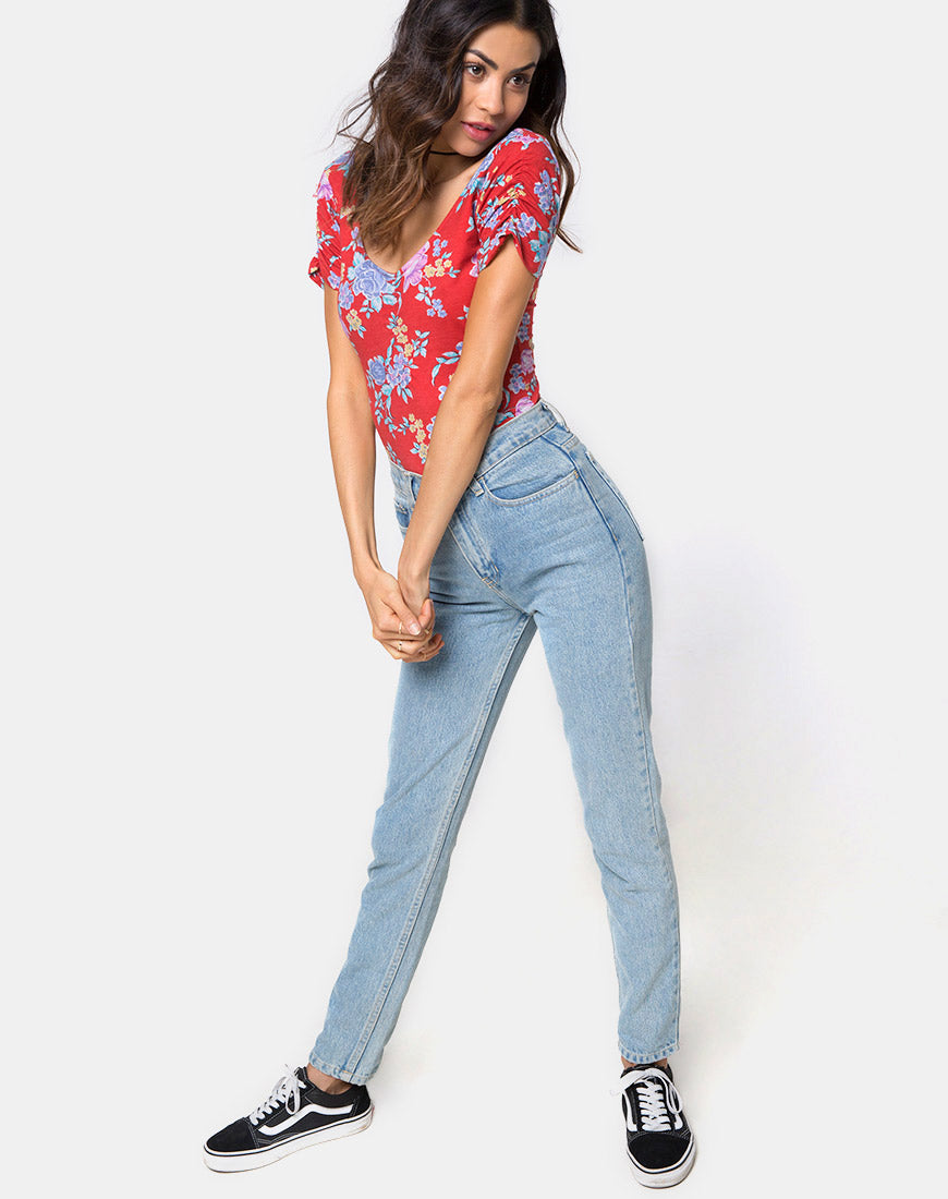 Galay Plunge Bodice in Vintage Fleur-Nico Sky