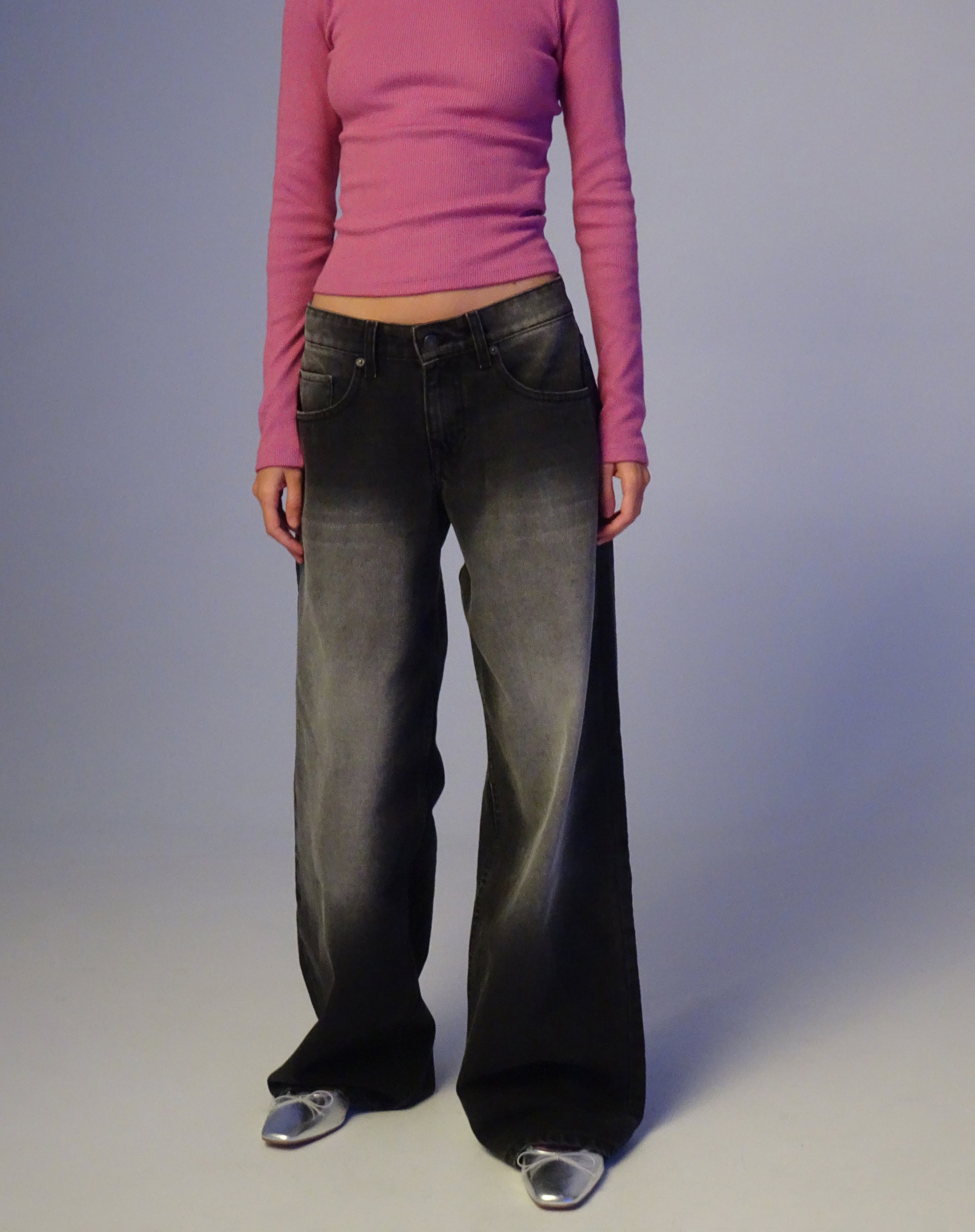 Roomy Extra Wide Low Rise Jeans in Extreme Black Wash-Nico Sky