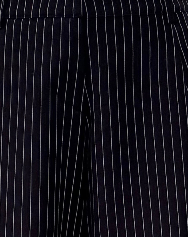 Hondra Trousers in Pinstripe Black-Nico Sky