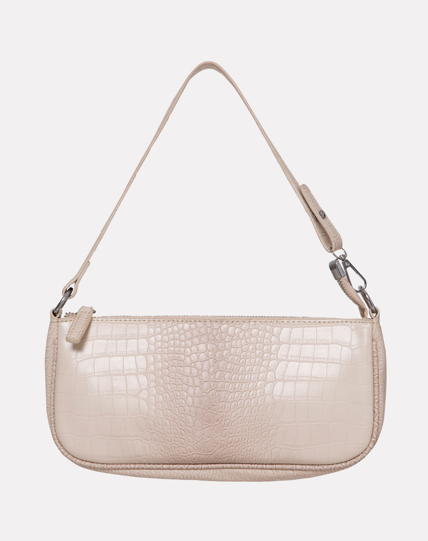 Gigi Shoulder Bag in Croc Beige-Nico Sky
