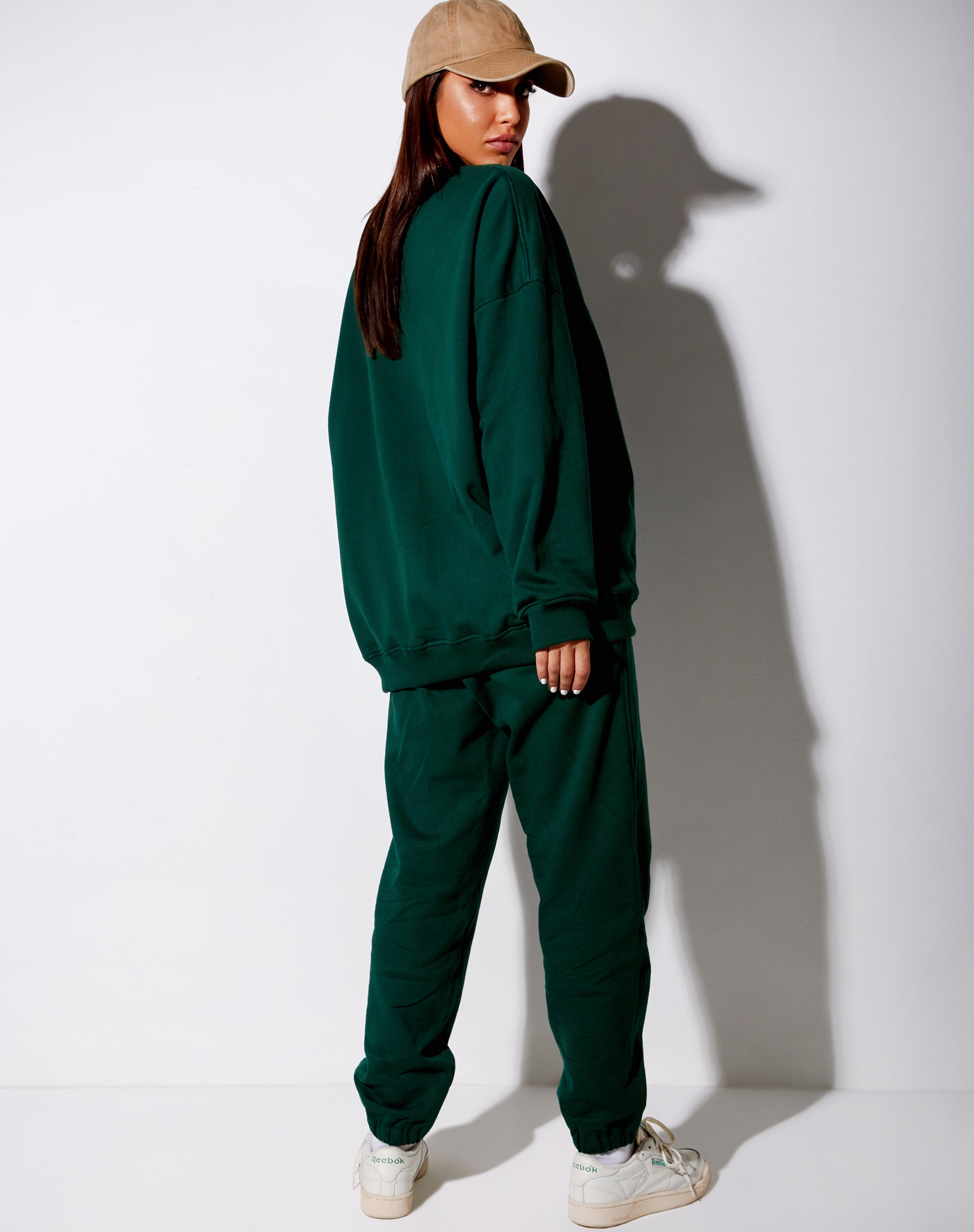 Glo Sweatshirt in Bottle Green with 'Take Care Of Yourself' Embro-Nico Sky
