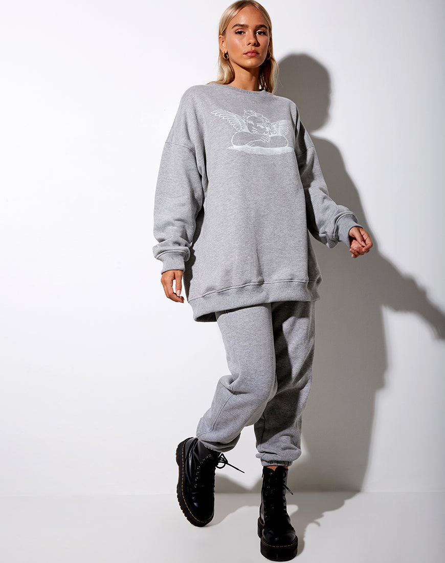 Glo Sweatshirt in Grey Marl Angelo-Nico Sky